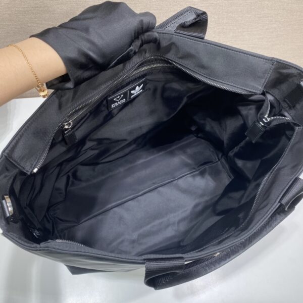 Prada x Adidas Re-Nylon Shopping Bag Black For Women, Women's Bags 15.7in/40cm