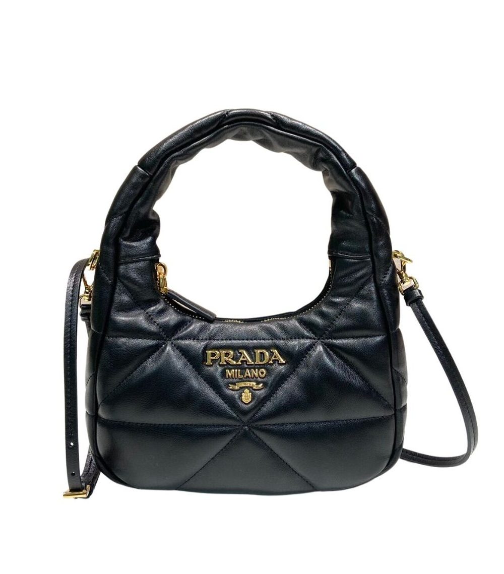 Quilted Nappa Shoulder Bag In Black For Women 8.3in/ 21cm