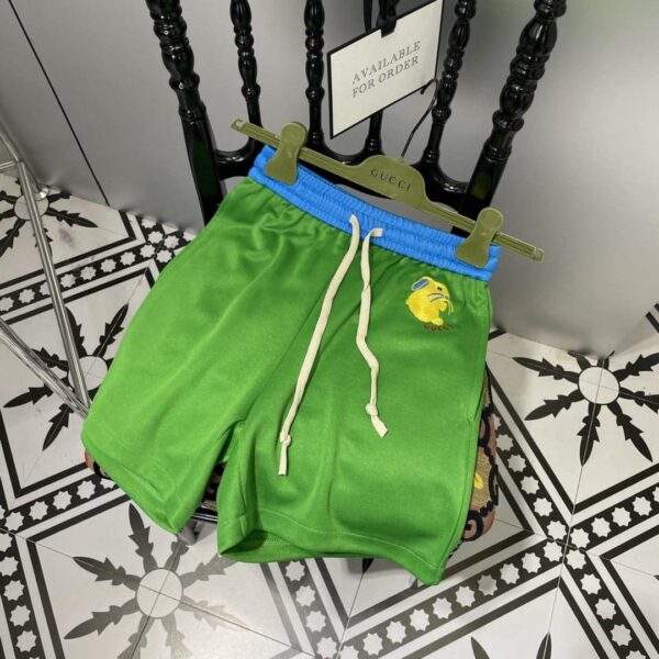 Rabbit Embroidered Patch Jacket And Shorts Green For Women
