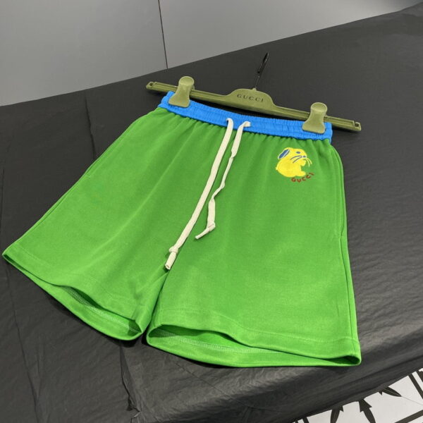 Rabbit Embroidered Patch Jacket And Shorts Green For Women