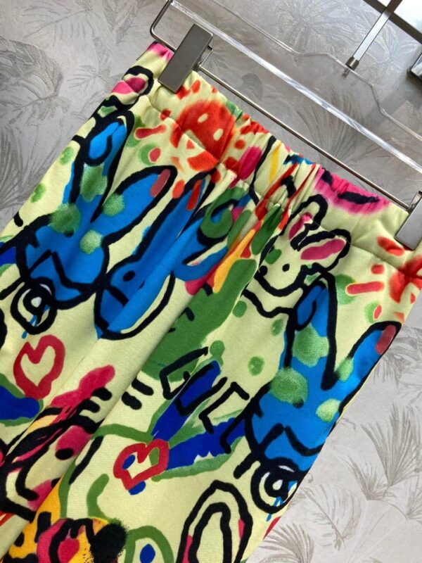 Rabbit Print Jacket And Pants Multicolor For Women