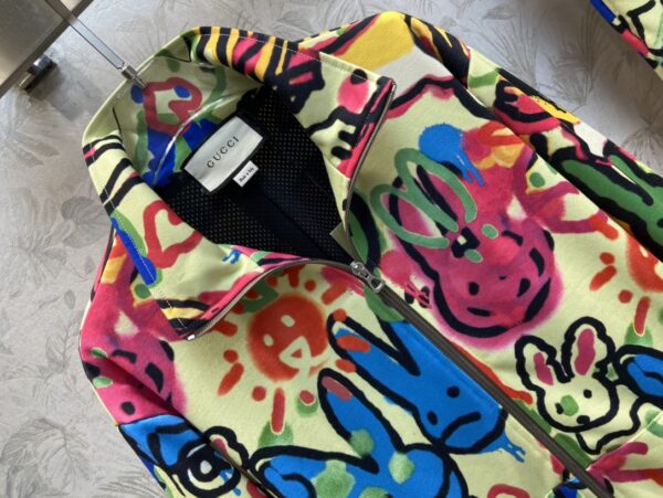 Rabbit Print Jacket And Pants Multicolor For Women
