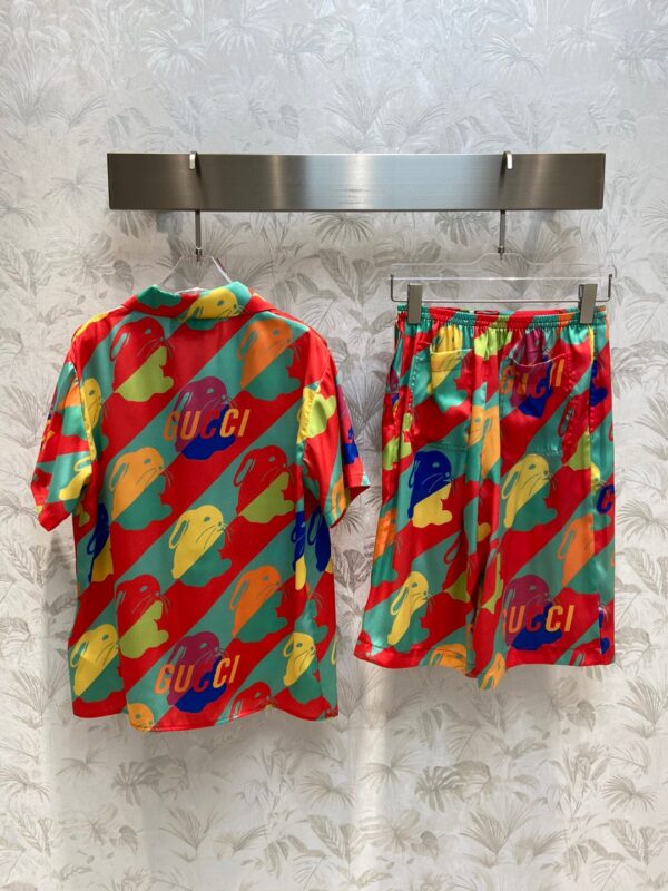 Rabbit Print Shirt And Shorts Multicolor For Women
