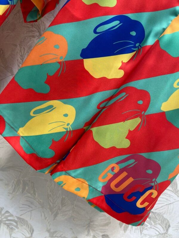 Rabbit Print Shirt And Shorts Multicolor For Women