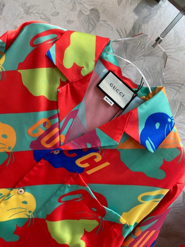 Rabbit Print Shirt And Shorts Multicolor For Women