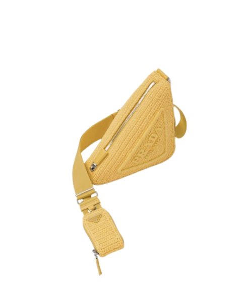Raffia Prada Triangle Bag Yellow For Women 1BH190_2A2T_F0010_V_DRO