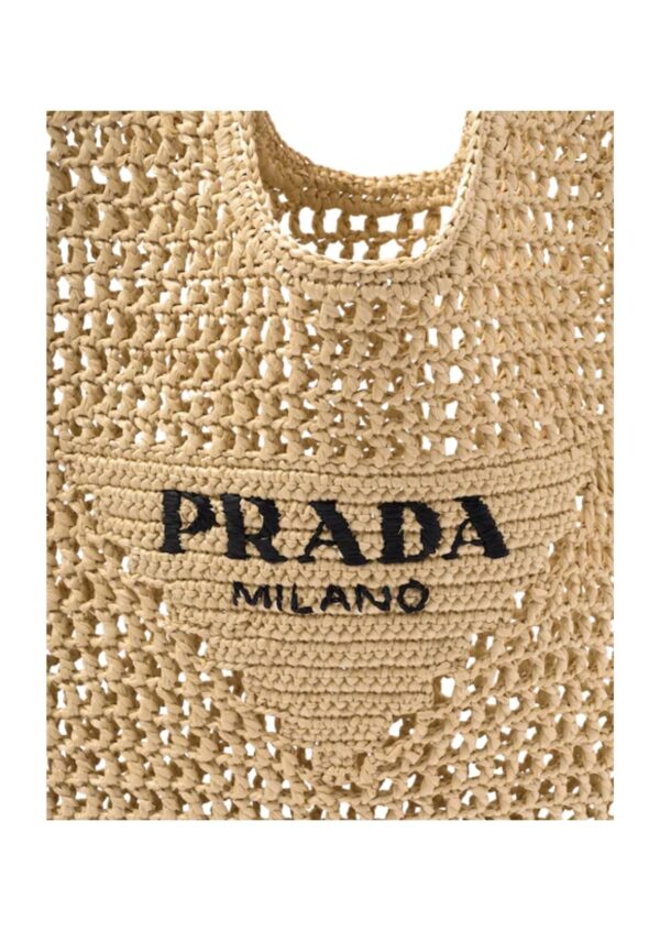 Raffia Tote Bag Beige For Women 1BG424_2A2T_F0018_V_OOO