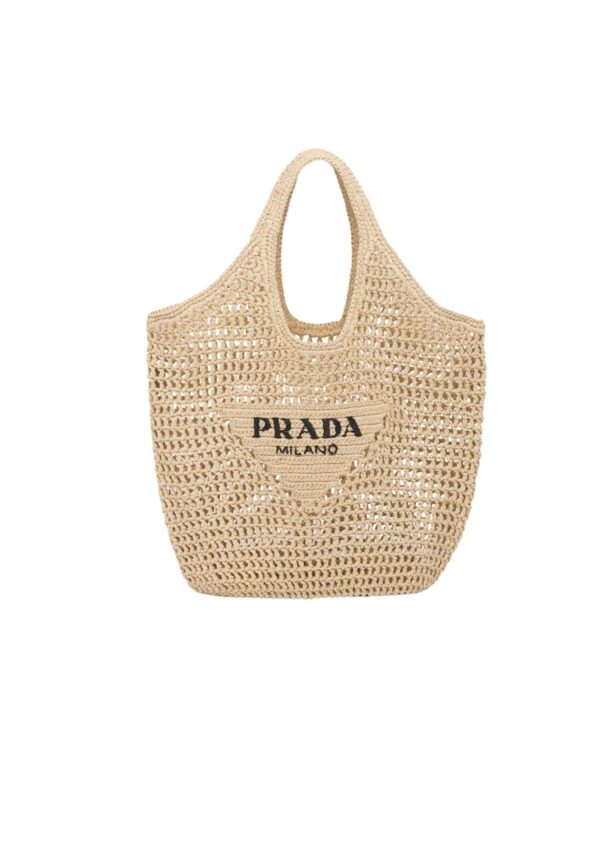 Raffia Tote Bag Beige For Women 1BG424_2A2T_F0018_V_OOO