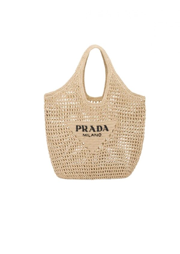 Raffia Tote Bag Beige For Women 1BG424_2A2T_F0018_V_OOO