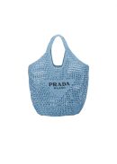 Raffia Tote Bag Blue For Women 1BG424_2A2T_F0076_V_OOO