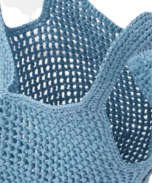 Raffia Tote Bag Blue For Women 1BG424_2A2T_F0076_V_OOO