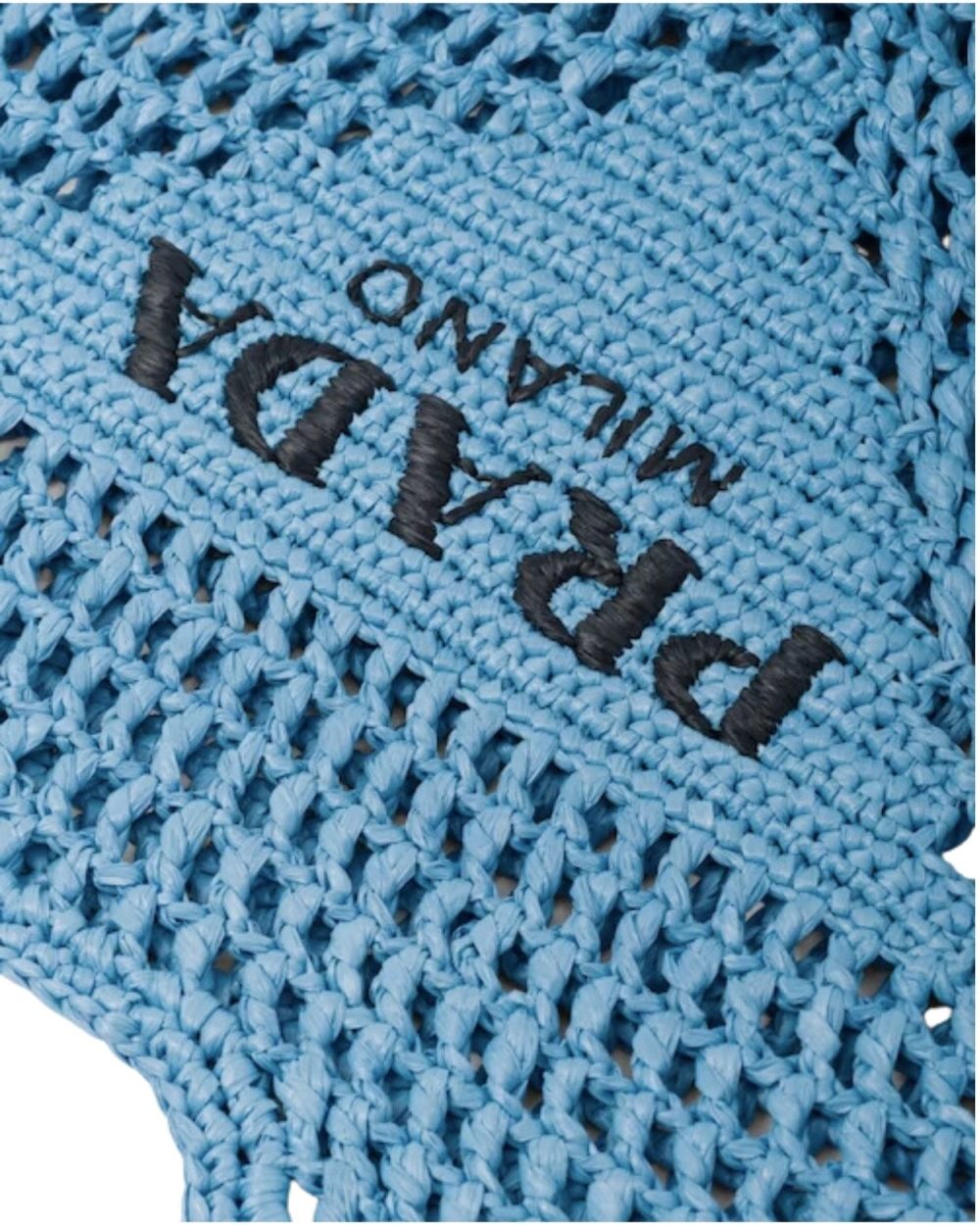 Raffia Tote Bag Blue For Women 1BG424_2A2T_F0076_V_OOO