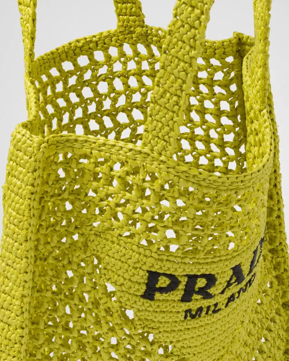 Raffia Tote Bag Citron yellow For Women 1BG393_2A2T_F0322_V_OOO 14.9in/38cm