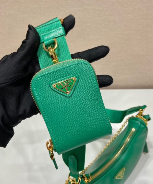 Re-Edition 2005 Saffiano Bag In Green For Women 8.6 in/ 22 cm 1BH204_NZV_F0PCL_V_V2M