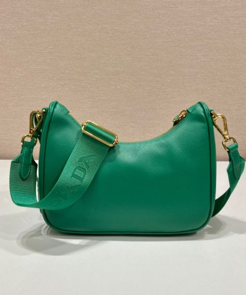 Re-Edition 2005 Saffiano Bag In Green For Women 8.6 in/ 22 cm 1BH204_NZV_F0PCL_V_V2M