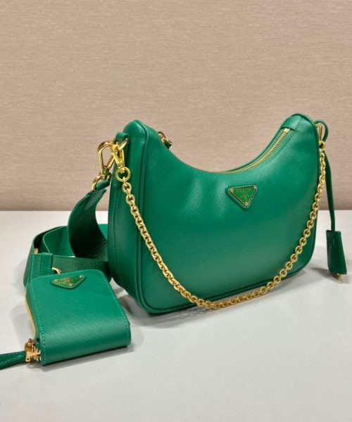 Re-Edition 2005 Saffiano Bag In Green For Women 8.6 in/ 22 cm 1BH204_NZV_F0PCL_V_V2M