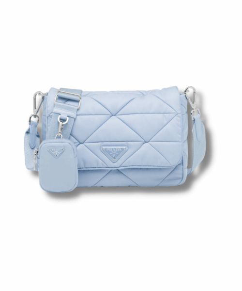 Re-Nylon Padded Shoulder Bag Blue For Women-1BD290_RDJN_F0076_V_O1O