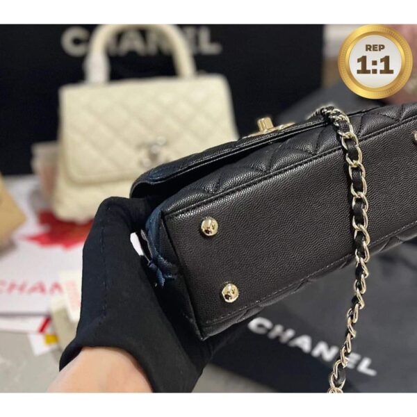 1:1 Replica Chanel Coco With Top Handle Bag Black For Women 9.4in/24cm