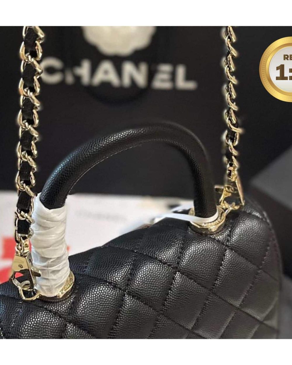 1:1 Replica Chanel Coco With Top Handle Bag Black For Women 9.4in/24cm