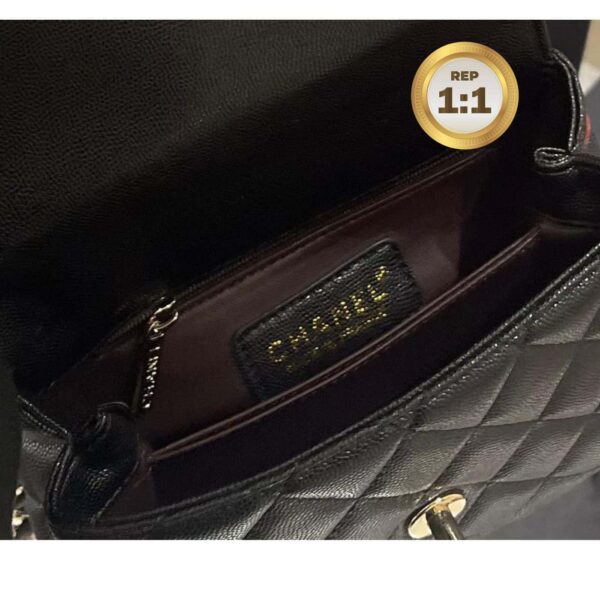 1:1 Replica Chanel Coco With Top Handle Bag Black For Women 9.4in/24cm