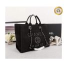 1:1 Replica Chanel Large Deauville Pearl Tote Bag Black For Women 15in/38cm A66941