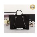 1:1 Replica Chanel Large Deauville Pearl Tote Bag Black For Women 15in/38cm A66941