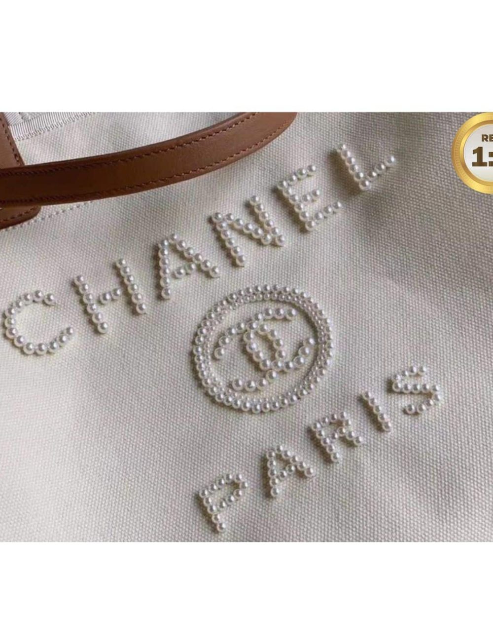 1:1 Replica Chanel Large Deauville Pearl Tote Bag White For Women 15in/38cm A66941