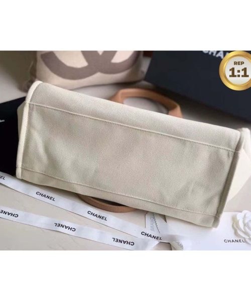 1:1 Replica Chanel Large Deauville Pearl Tote Bag White For Women 15in/38cm A66941