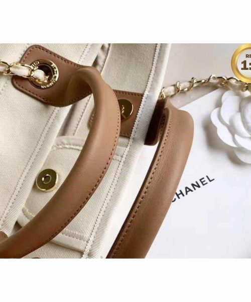 1:1 Replica Chanel Large Deauville Pearl Tote Bag White For Women 15in/38cm A66941
