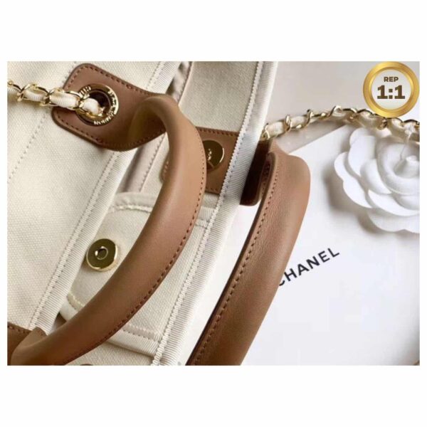 1:1 Replica Chanel Large Deauville Pearl Tote Bag White For Women 15in/38cm A66941