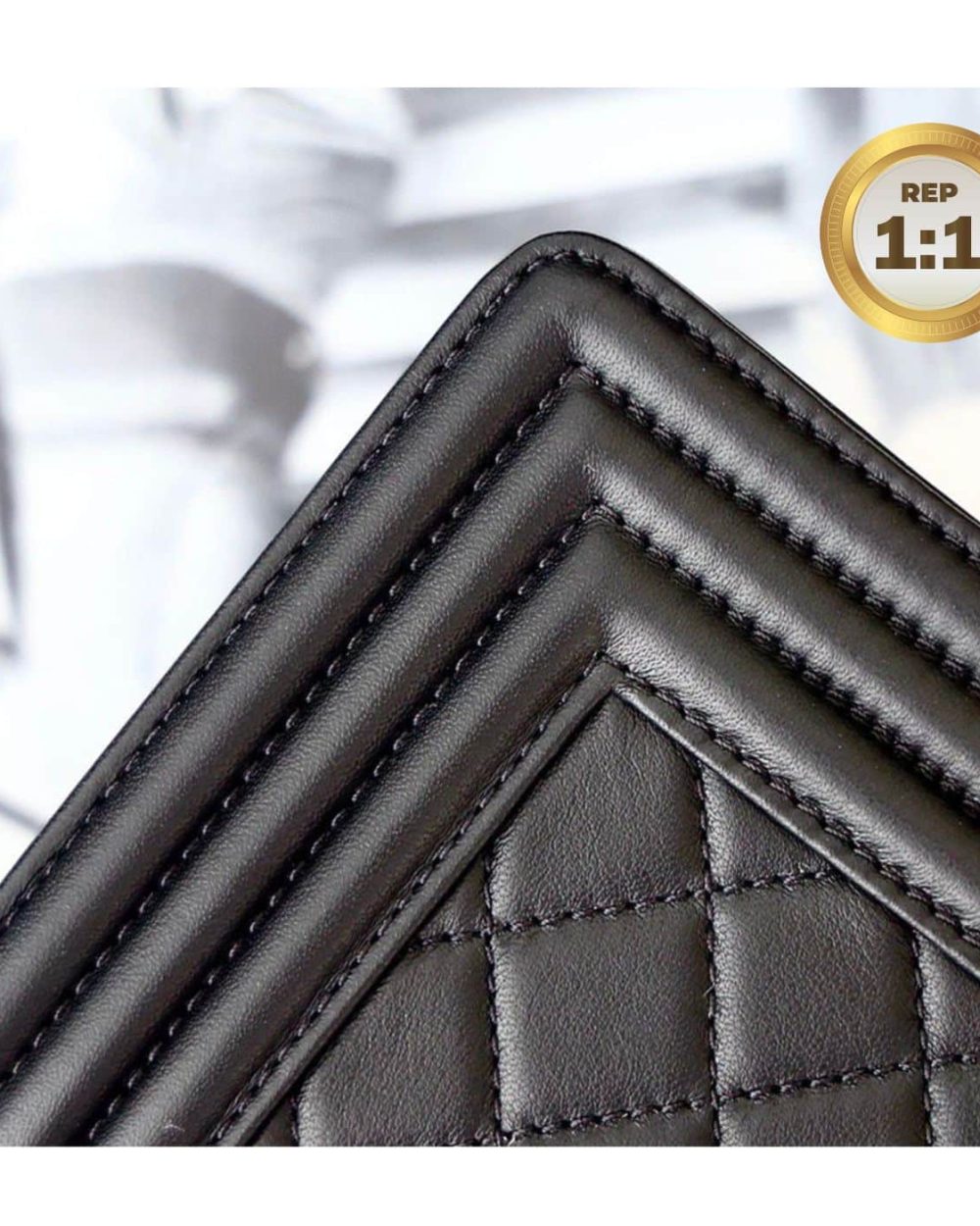 1:1 Replica Chanel Mini Classic Flapbag Black For Women 20cm/7.9 in