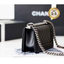 1:1 Replica Chanel Mini Classic Flapbag Black For Women 20cm/7.9 in