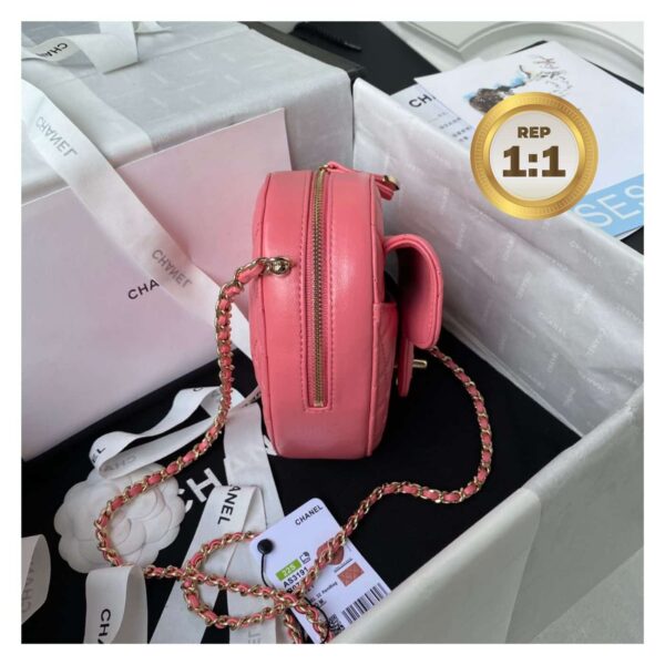 1:1 Replica Chanel Mini Heart Bag Coral Pink For Women 7in/18cm AS3191 B07958 NH621