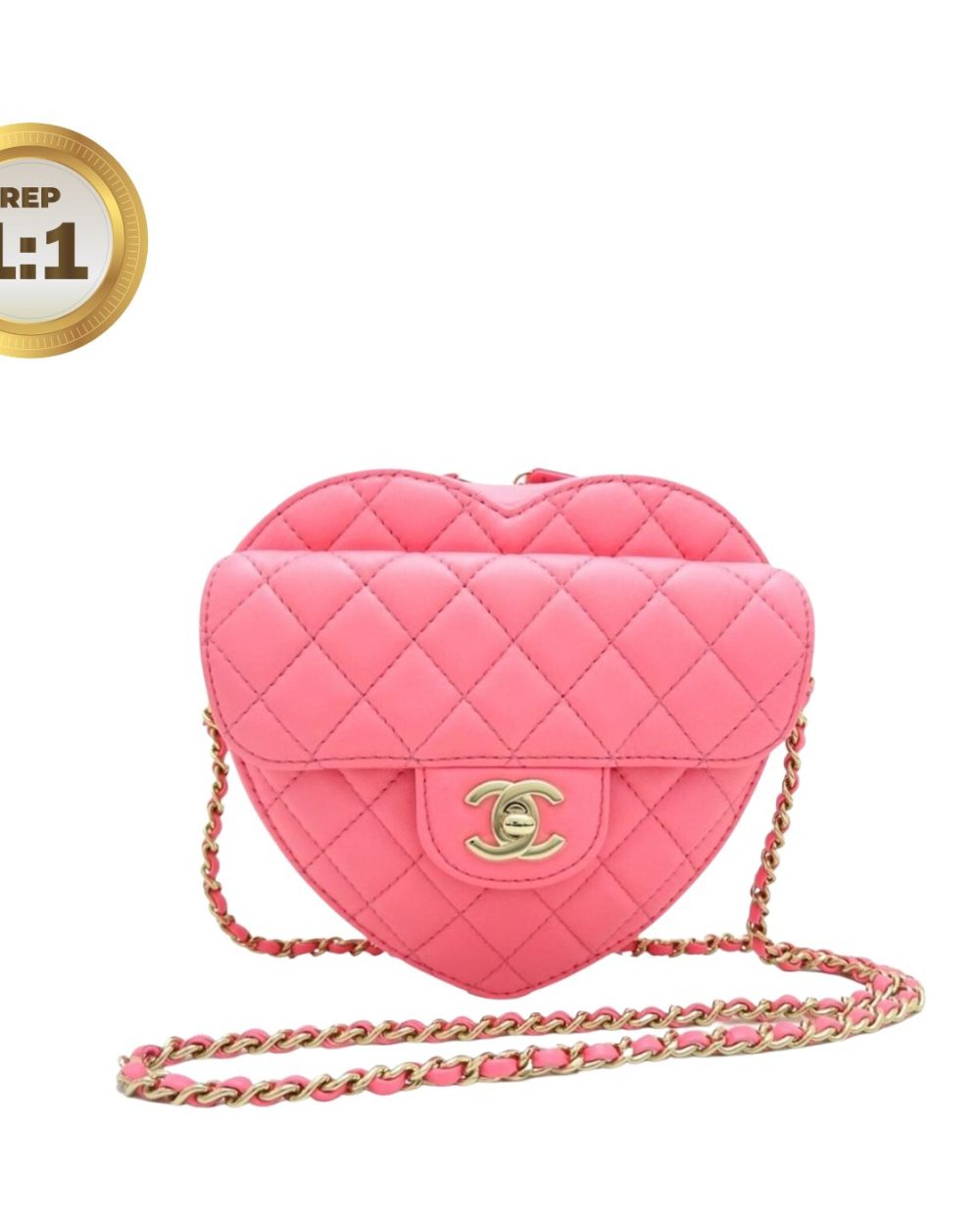 1:1 Replica Chanel Mini Heart Bag Coral Pink For Women 7in/18cm AS3191 B07958 NH621