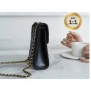 1:1 Replica Chanel Quilted Phone Holder Bag Black For Women 17cm/6.6in