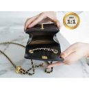 1:1 Replica Chanel Quilted Phone Holder Bag Black For Women 17cm/6.6in