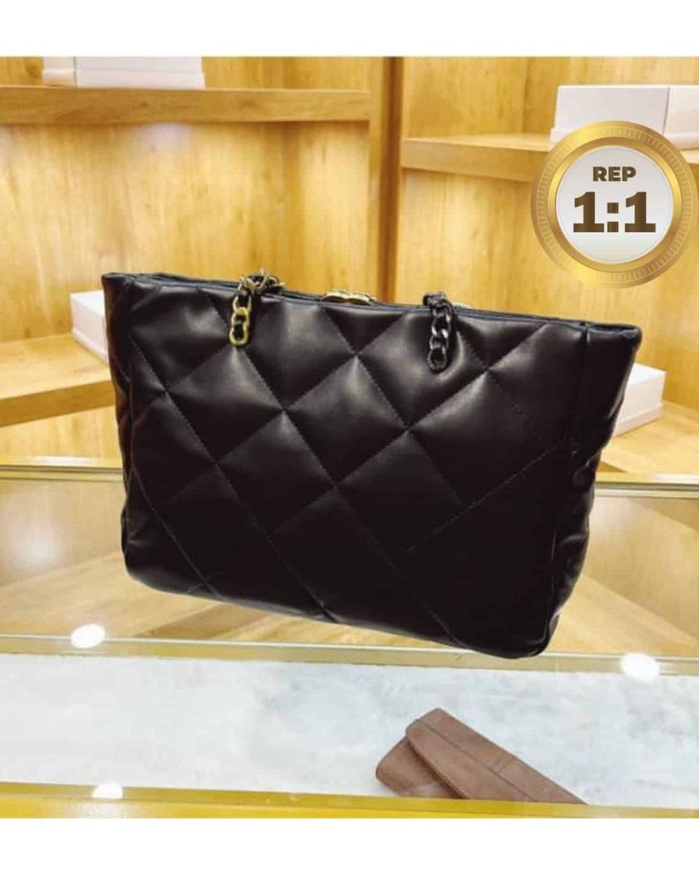 1:1 Replica Chanel Shopping Chanel Bag 19 Black For Women 16in/41cm