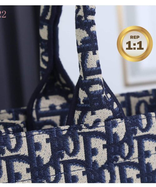 1:1 Replica Christian Dior Medium Dior Book Tote Bag Blue For Women 14in/36cm CD M1296ZRIW_M928