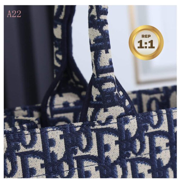 1:1 Replica Christian Dior Medium Dior Book Tote Bag Blue For Women 14in/36cm CD M1296ZRIW_M928