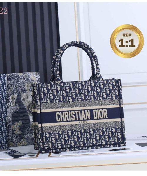 1:1 Replica Christian Dior Medium Dior Book Tote Bag Blue For Women 14in/36cm CD M1296ZRIW_M928