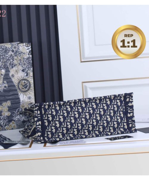 1:1 Replica Christian Dior Medium Dior Book Tote Bag Blue For Women 14in/36cm CD M1296ZRIW_M928