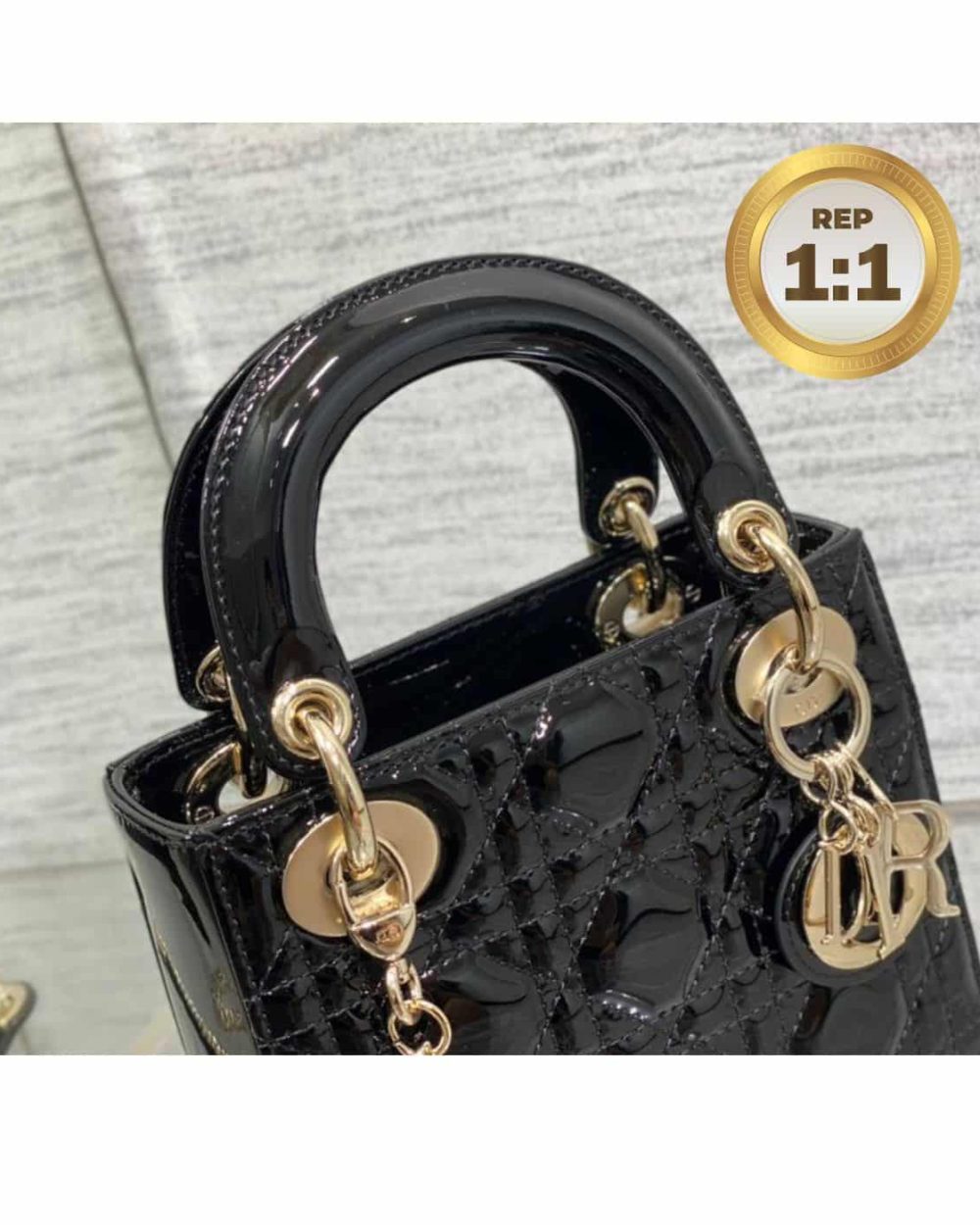 1:1 Replica Christian Dior Mini Lady Dior Bag Black For Women 17cm