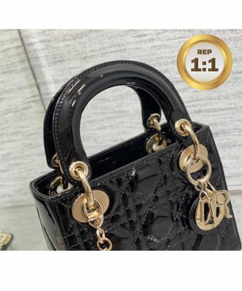 1:1 Replica Christian Dior Mini Lady Dior Bag Black For Women 17cm