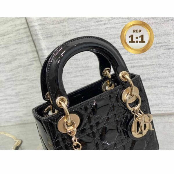 1:1 Replica Christian Dior Mini Lady Dior Bag Black For Women 17cm