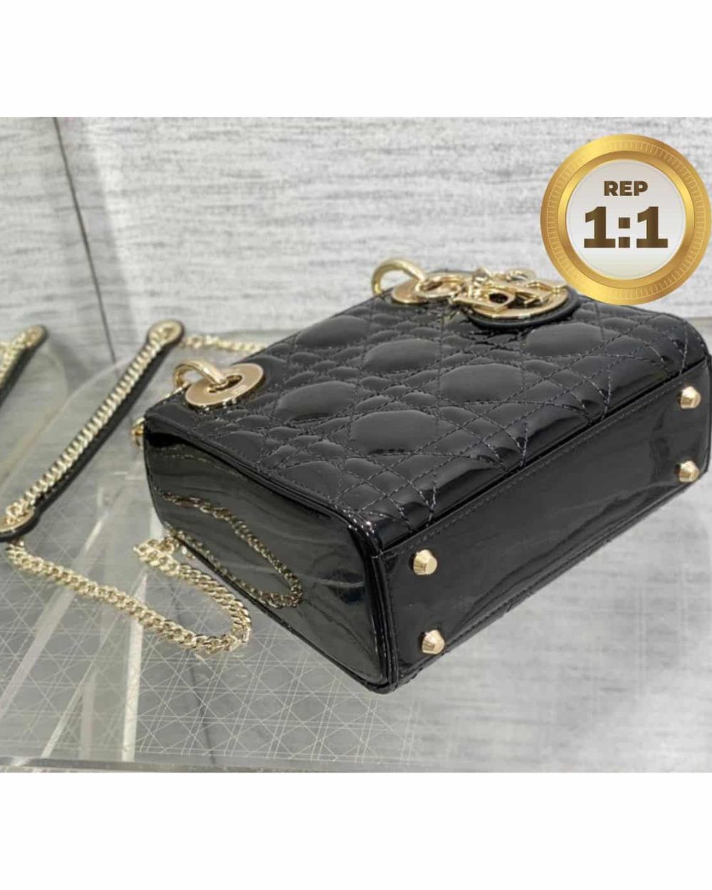 1:1 Replica Christian Dior Mini Lady Dior Bag Black For Women 17cm