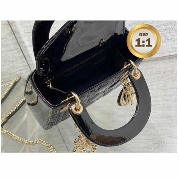 1:1 Replica Christian Dior Mini Lady Dior Bag Black For Women 17cm