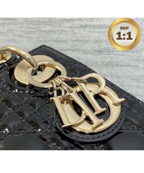 1:1 Replica Christian Dior Mini Lady Dior Bag Black For Women 17cm
