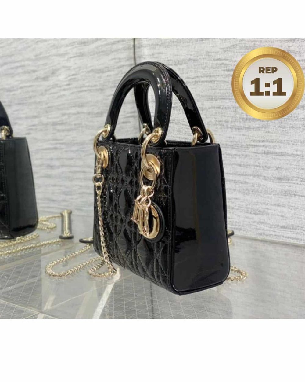 1:1 Replica Christian Dior Mini Lady Dior Bag Black For Women 17cm