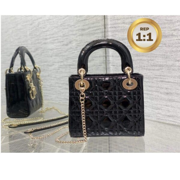 1:1 Replica Christian Dior Mini Lady Dior Bag Black For Women 17cm