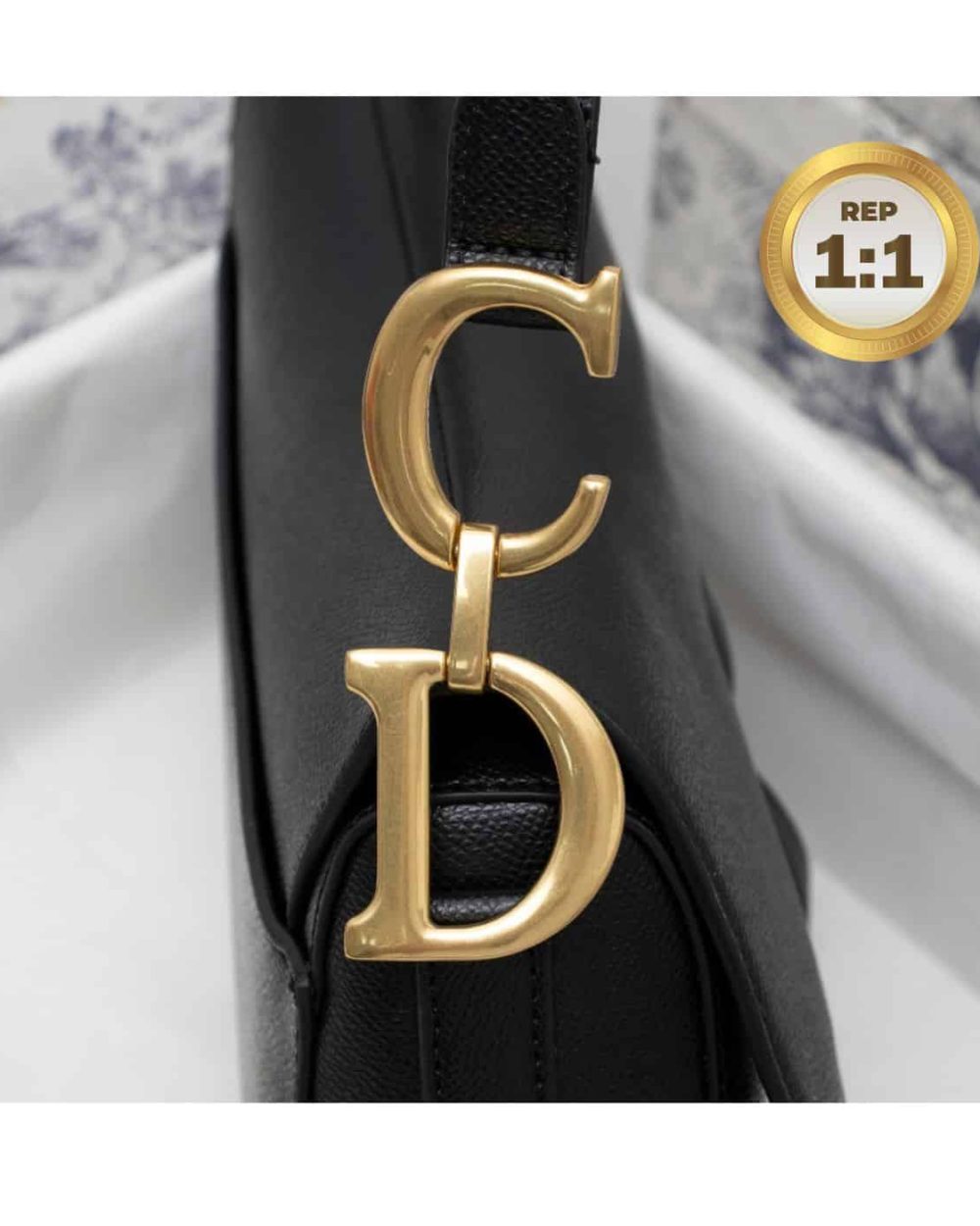 1:1 Replica Christian Dior Saddle Bag Black Grained For Women 10in/25cm CD M0446CBAA_M900